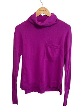 Vineyard Vines Cowl Neck Fuchsia Purple Cashmere Blend Sweater Size XS